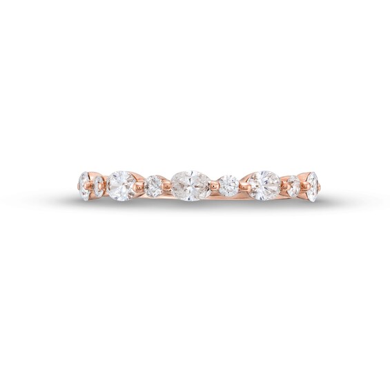 5/8 CT. T.w. Certified Oval Diamond Band in 14K Rose Gold (I/Si2)