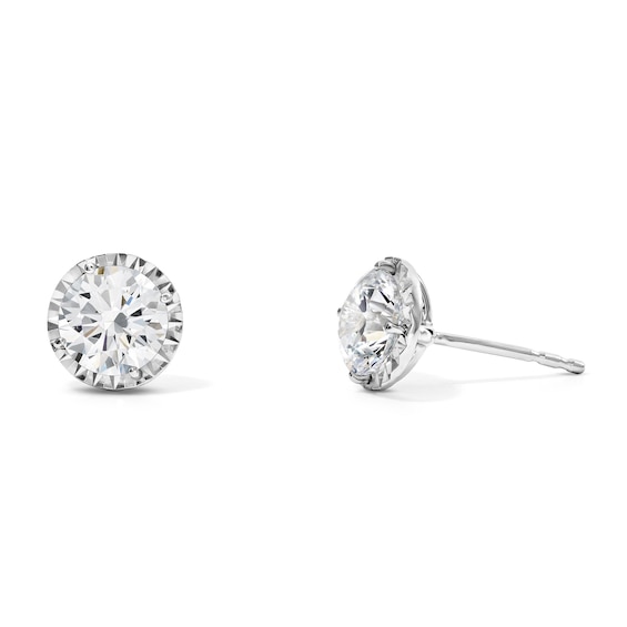 2 CT. T.W. Certified Lab-Grown Diamond Solitaire Earrings in Sterling Silver (F/VS2)