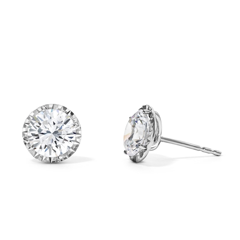 Main Image 1 of 3 CT. T.W. Certified Lab-Grown Diamond Solitaire Earrings in Sterling Silver (F/VS2)