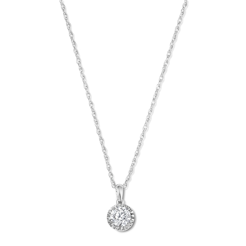 Main Image 1 of 1/2 CT. T.W. Certified Lab-Grown Diamond Solitaire Pendant in Sterling Silver (F/VS2) - 18"