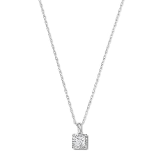 1/2 CT. T.W. Princess-Cut Certified Lab-Grown Diamond Solitaire Pendant in Sterling Silver (F/VS2) - 18"