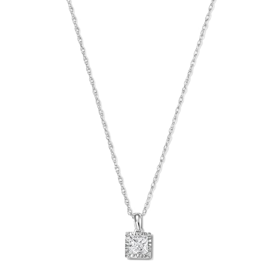 1/2 CT. T.w. Princess-Cut Certified Lab-Grown Diamond Solitaire Pendant in Sterling Silver (F/Vs2) - 18"