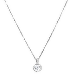 1 CT. T.W. Certified Lab-Grown Diamond Solitaire Necklace in Sterling Silver (F/VS2)