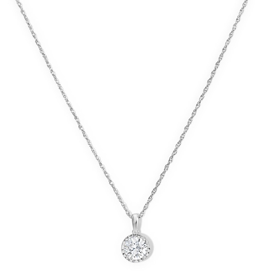 1 CT. T.W. Certified Lab-Grown Diamond Solitaire Necklace in Sterling Silver (F/VS2)