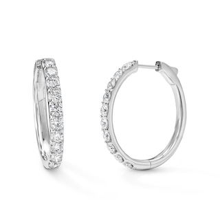 3 CT. T.W. Lab-Grown Diamond Hoops in Sterling Silver (F/VS2)