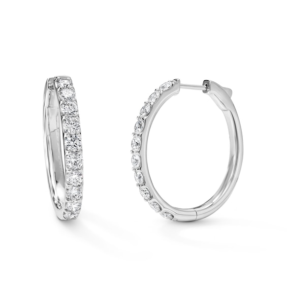 3 CT. T.W. Lab-Grown Diamond Hoops in Sterling Silver (F/VS2)