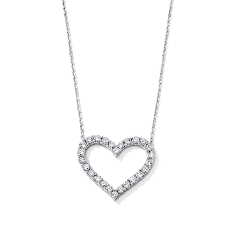 Main Image 1 of 1 CT. T.W. Lab-Grown Diamond Heart Necklace in Sterling Silver (F/SI2) - 18"