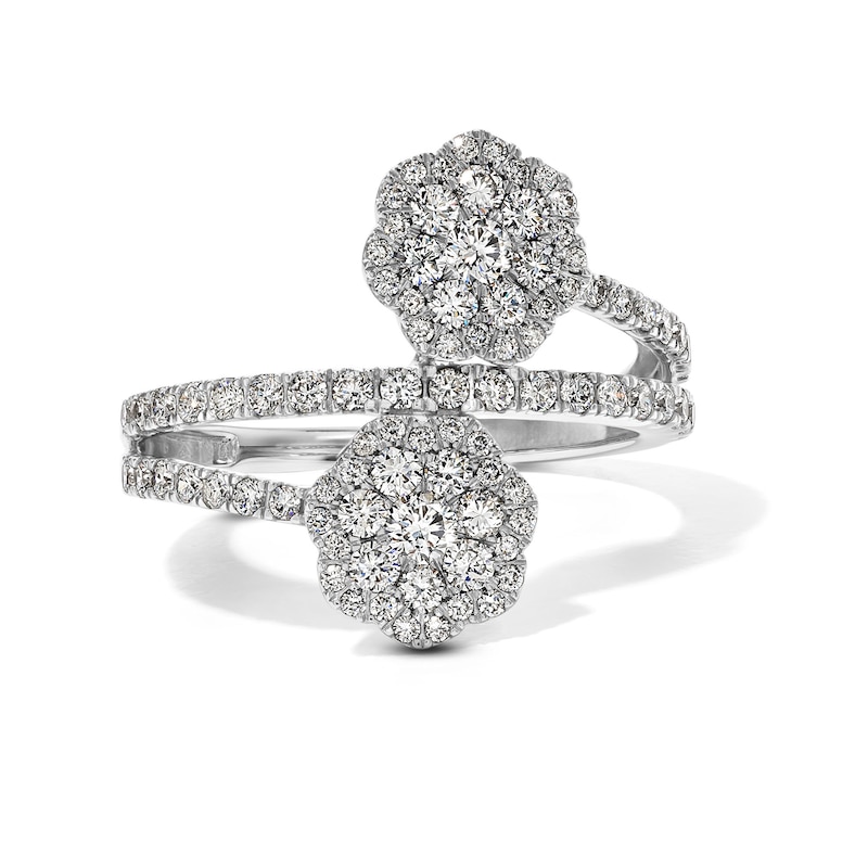 Main Image 1 of 1 CT. T.W. Lab-Grown Diamond Flower Composite Wrap Ring in 10K White Gold (F/VS2)