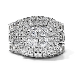 5 CT. T.W. Princess-Cut Composite Diamond Bridal Set in 14K White Gold