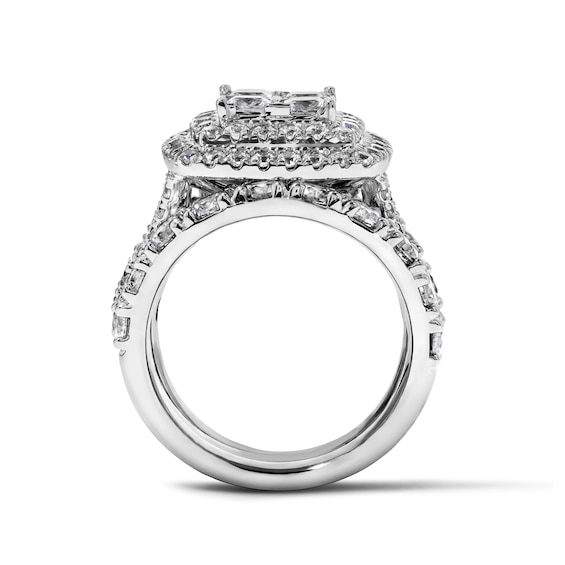 5 CT. T.w. Princess-Cut Composite Diamond Bridal Set in 14K White Gold