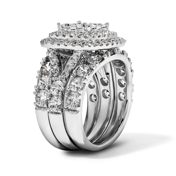 5 CT. T.w. Princess-Cut Composite Diamond Bridal Set in 14K White Gold