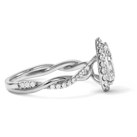 1-1/3 CT. T.w. Pear-Shaped Certified Lab-Grown Diamond Frame Engagement Ring in 14K White Gold (F/Vs2)