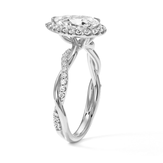 1-1/3 CT. T.w. Pear-Shaped Certified Lab-Grown Diamond Frame Engagement Ring in 14K White Gold (F/Vs2)