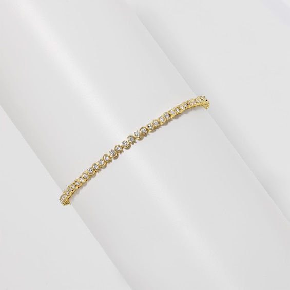 2-1/2 CT. T.W. Lab-Grown Diamond Tennis Swirl Bracelet in 10K Gold (F/VS2) - 7.25"