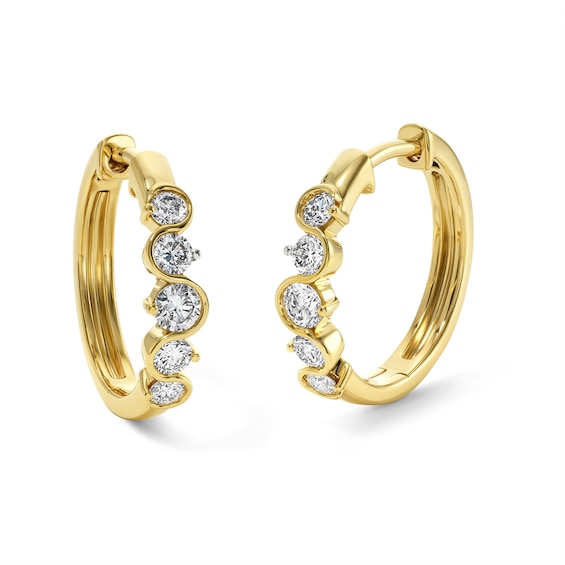 1/2 CT. T.W. Lab-Grown Diamond Swirl Hoops in 10K Gold (F/VS2)