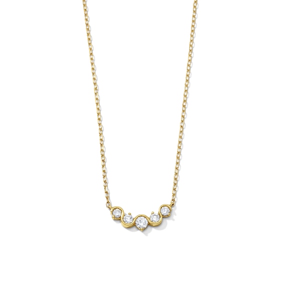 1/4 CT. T.W. Lab-Grown Diamond Swirl Smile Necklace in 10K Gold (F/VS2) - 18"