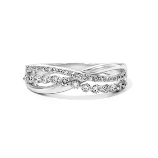 1/2 CT. T.W. Lab-Grown Diamond Crossover Ring in Sterling Silver (F/VS2)