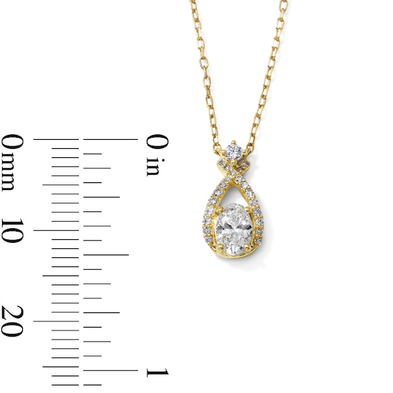 1/2 CT. T.w. Oval Lab-Grown Diamond Twist Teardrop Necklace in 10K Gold (F/Vs2) - 18"