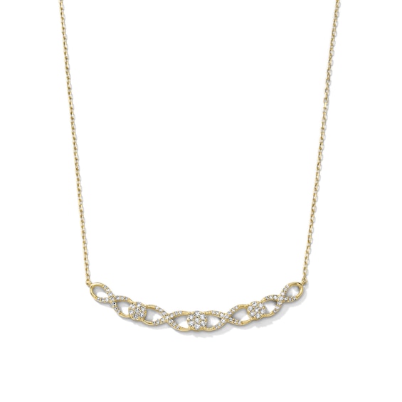 1/3 CT. T.w. Multi-Diamond Infinity Necklace in 10K Gold - 18"