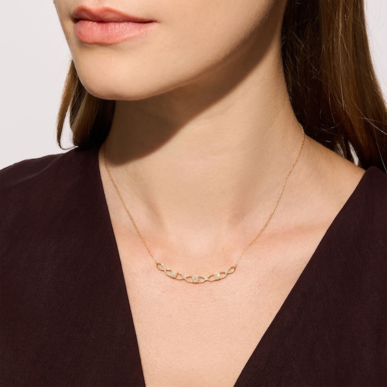 1/3 CT. T.w. Multi-Diamond Infinity Necklace in 10K Gold - 18"
