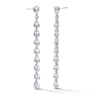 Pear-Shaped Lab-Created Sapphire Drop Earrings in Sterling Silver