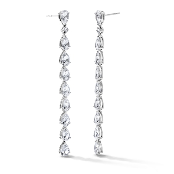 Pear-Shaped Lab-Created Sapphire Drop Earrings in Sterling Silver
