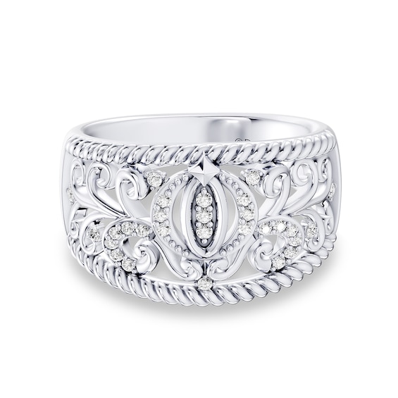Enchanted Disney Cinderella 1/6 CT. T.W. Lab-Grown Diamond Ring in Sterling Silver