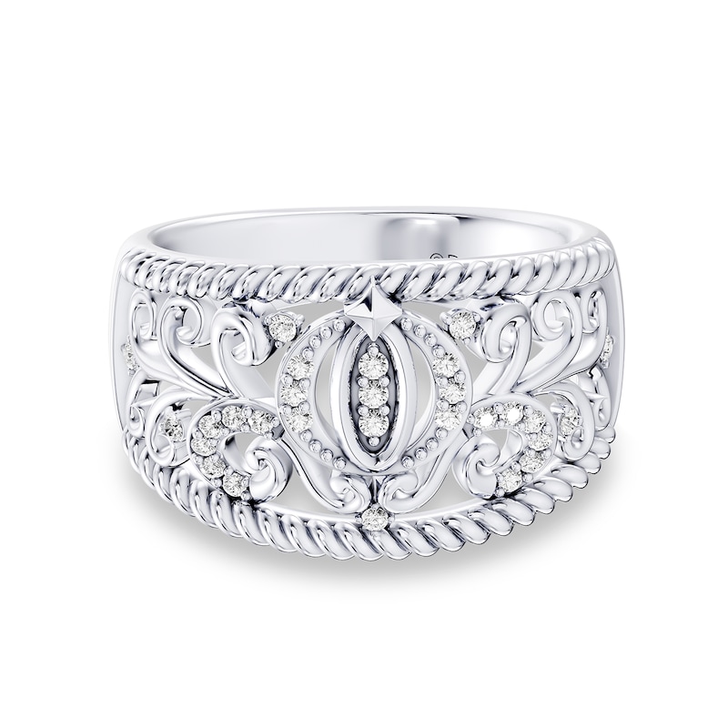 Main Image 1 of Enchanted Disney Cinderella 1/6 CT. T.W. Lab-Grown Diamond Ring in Sterling Silver