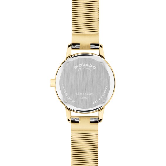Ladies' Movado Bold® Baby Face Gold-Tone Stainless Steel Watch with Orchid Dial (Model: 3640210)