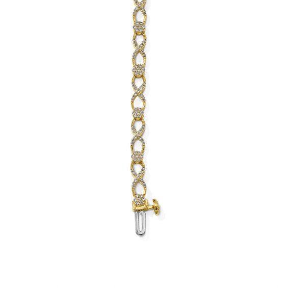 1 CT. T.w. Multi-Diamond Infinity Bracelet in 10K Gold - 7.0"