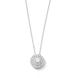 1-1/4 CT. T.W. Lab-Grown Diamond Stepped Double Frame Necklace in Sterling Silver (F/VS2) - 18"