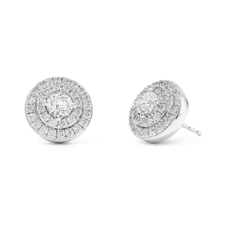 1-1/4 CT. T.W. Lab-Grown Diamond Double Frame Stud Earrings in Sterling Silver (F/VS2)
