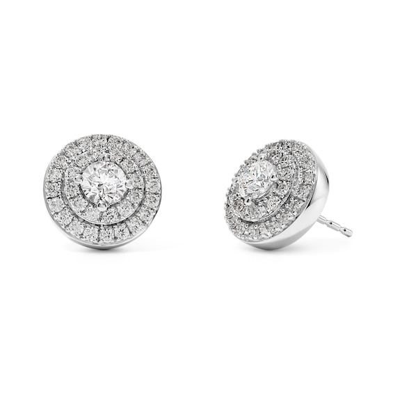 1-1/4 CT. T.W. Lab-Grown Diamond Double Frame Stud Earrings in Sterling Silver (F/VS2)
