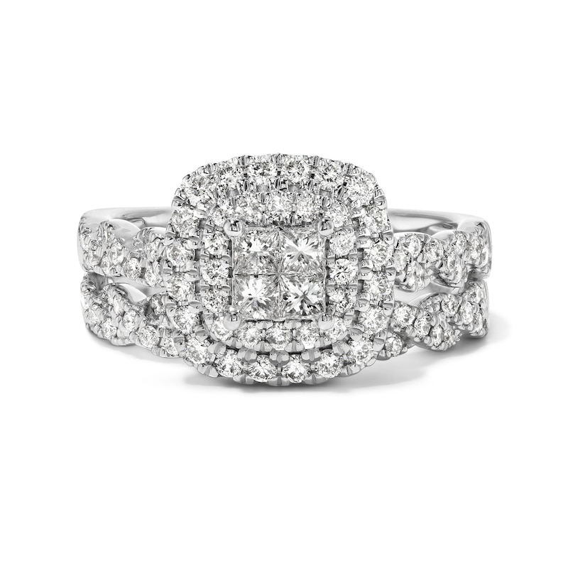 Main Image 1 of 1 CT. T.W. Multi-Diamond Frame Bridal Set in 10K White Gold