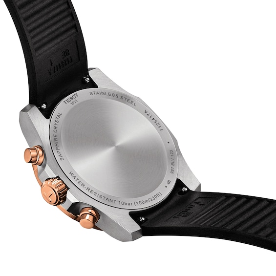 Men's Tissot Supersport Chrono Two-Tone Stainless Steel Watch with Black Rubber Strap (Model: T1254172705100)