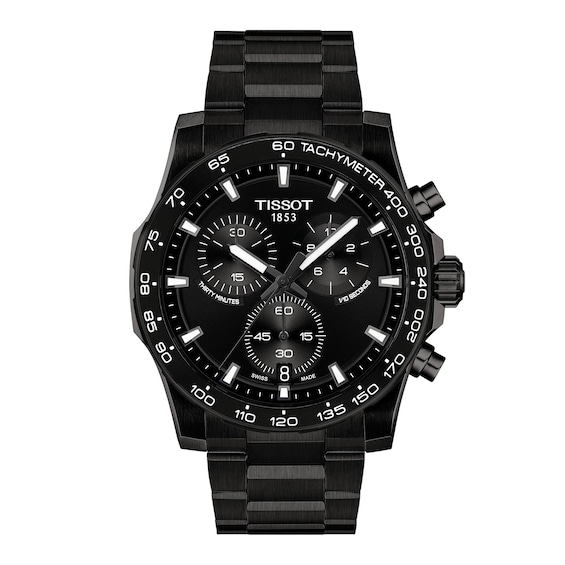 Men's Tissot Supersport Chrono Black PVD Stainless Steel Watch (Model: T1254173305100)