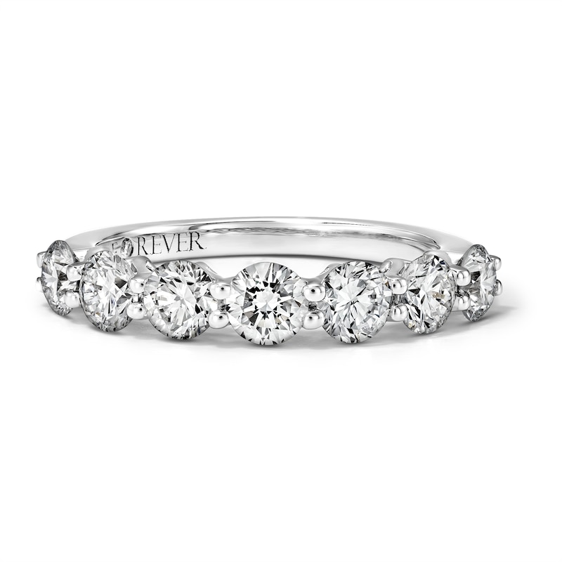 Main Image 1 of Forever, Engraved 1-1/2 CT. T.W. Lab-Grown Diamond Seven-Stone Ring in 14K White Gold (F/VS2)