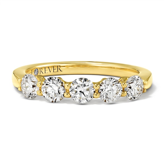 1 CT. T.w. Lab-Grown Diamond Five-Stone Ring in 14K Yellow Gold (F/Vs2)