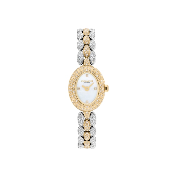 Ladies' Coach Sammy Two-Tone Stainless Steel Watch with Crystal Bezel (Model: 14504741)