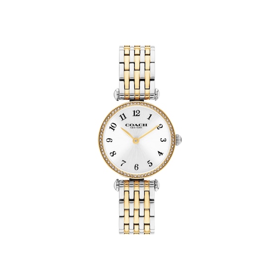 Ladies' Coach Cary Two-Tone Stainless Steel Watch with Crystal Bezel Set (Model: 14000140)