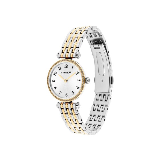 Ladies' Coach Cary Two-Tone Stainless Steel Watch with Crystal Bezel Set (Model: 14000140)