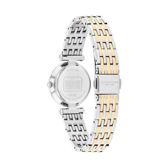 Ladies' Coach Cary Two-Tone Stainless Steel Watch with Crystal Bezel Set (Model: 14000140)
