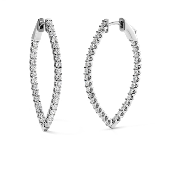 3-1/2 CT. T.W. Lab-Grown Diamond Elliptical Hoops in 10K White Gold