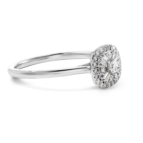 1/4 CT. T.w. Diamond Composite Cushion Frame Ring in Sterling Silver