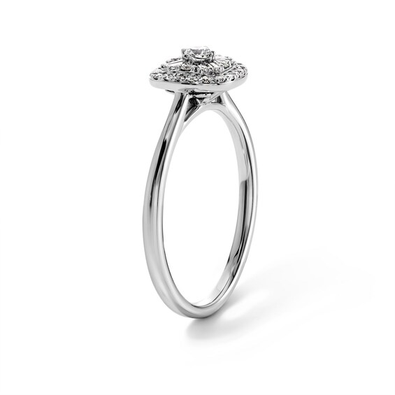 1/4 CT. T.w. Diamond Composite Cushion Frame Ring in Sterling Silver