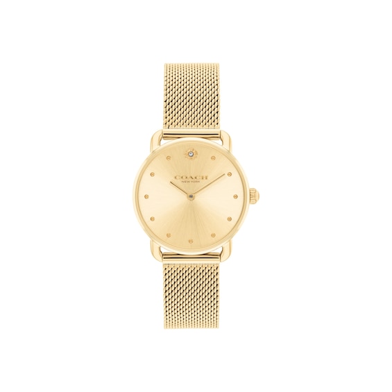 Ladies' Coach Elliot Gold-Tone Stainless Steel Watch with Crystal Accents (Model: 14504680)