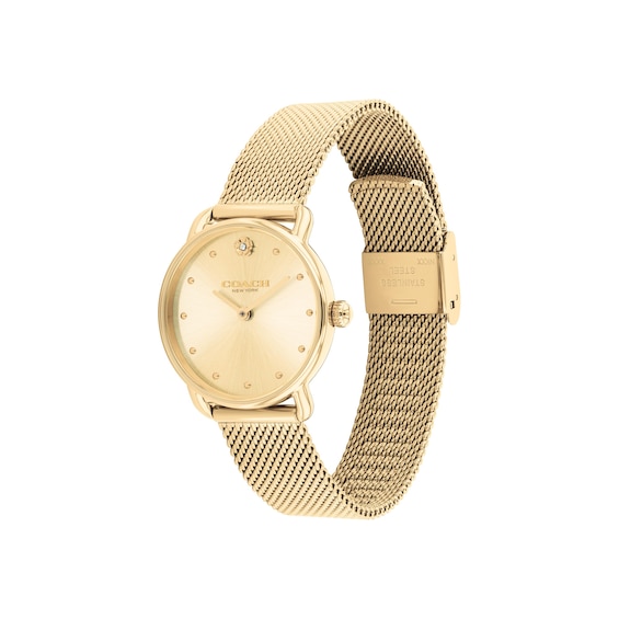 Ladies' Coach Elliot Gold-Tone Stainless Steel Watch with Crystal Accents (Model: 14504680)