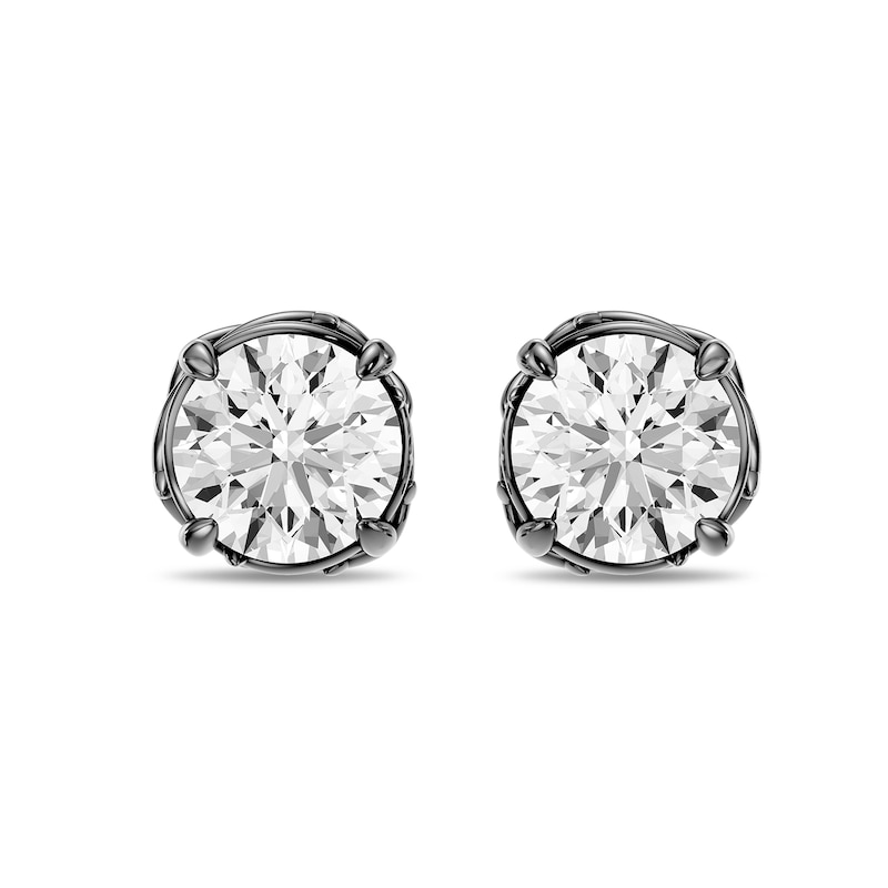 Main Image 1 of Enchanted Disney Villains Maleficent 1 CT. T.W. Lab-Grown Diamond Solitaire Earrings in Sterling Silver (F/VS2)