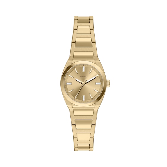 Ladies' Fossil Everett Gold-Tone Stainless Steel Watch with Cubic Zirconia (Model: ES5492)