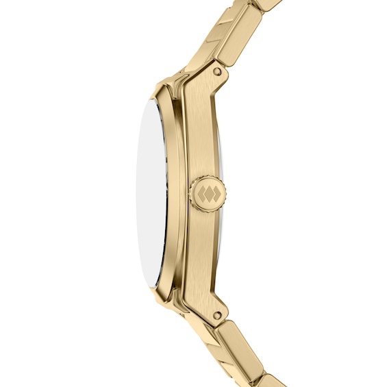 Ladies' Fossil Everett Gold-Tone Stainless Steel Watch with Cubic Zirconia (Model: Es5493)